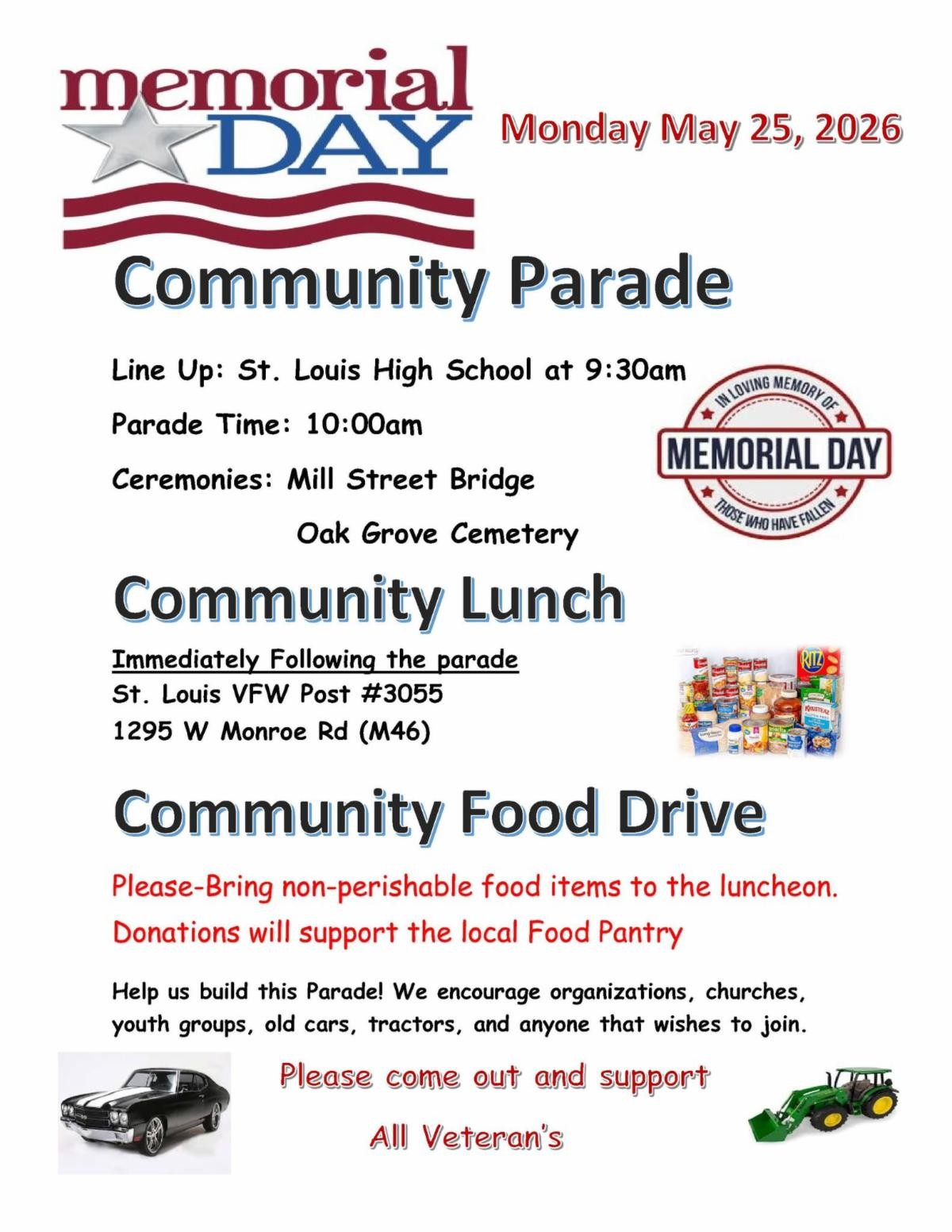 Memorial Day community event poster
