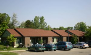 River Ridge Buildings with Cars