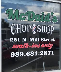 McDaid's Chop Shop Front Window of McDaid's Chop Shop