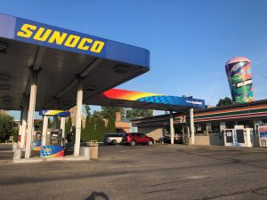 Sunoco / 7-11 image as seen from the corner of M-46 and State Road.