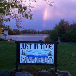 Just-in-Time Campground sign