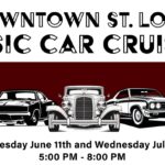 Downtown St. Louis classic car event poster.