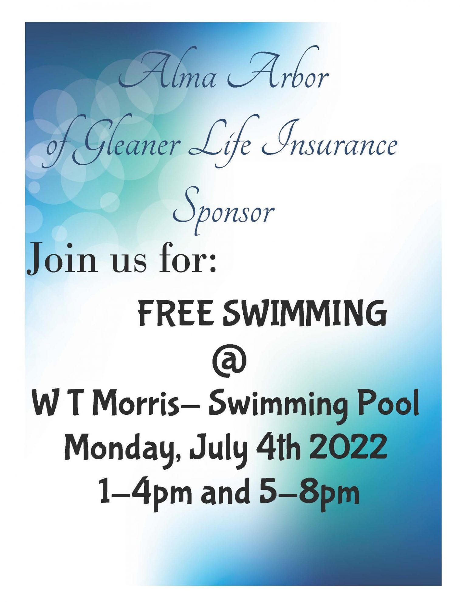 july 4 free swim