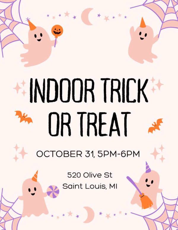 Indoor Halloween event, October 31, Saint Louis, MI