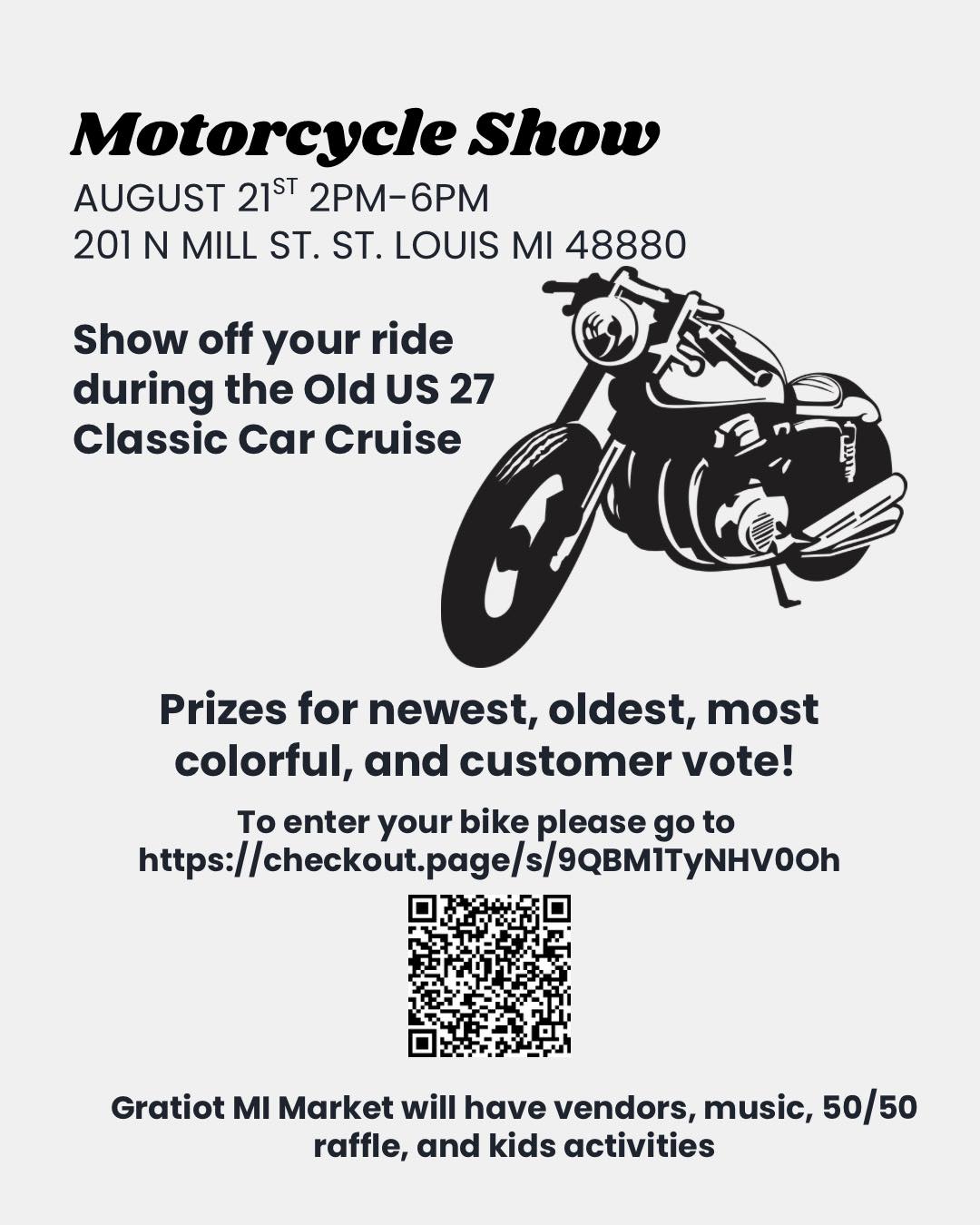 Motorcycle Show flyer for August event in St. Louis.