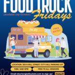 Food truck Fridays event with hot dog truck