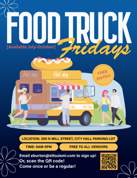 Food truck Fridays event with hot dog truck