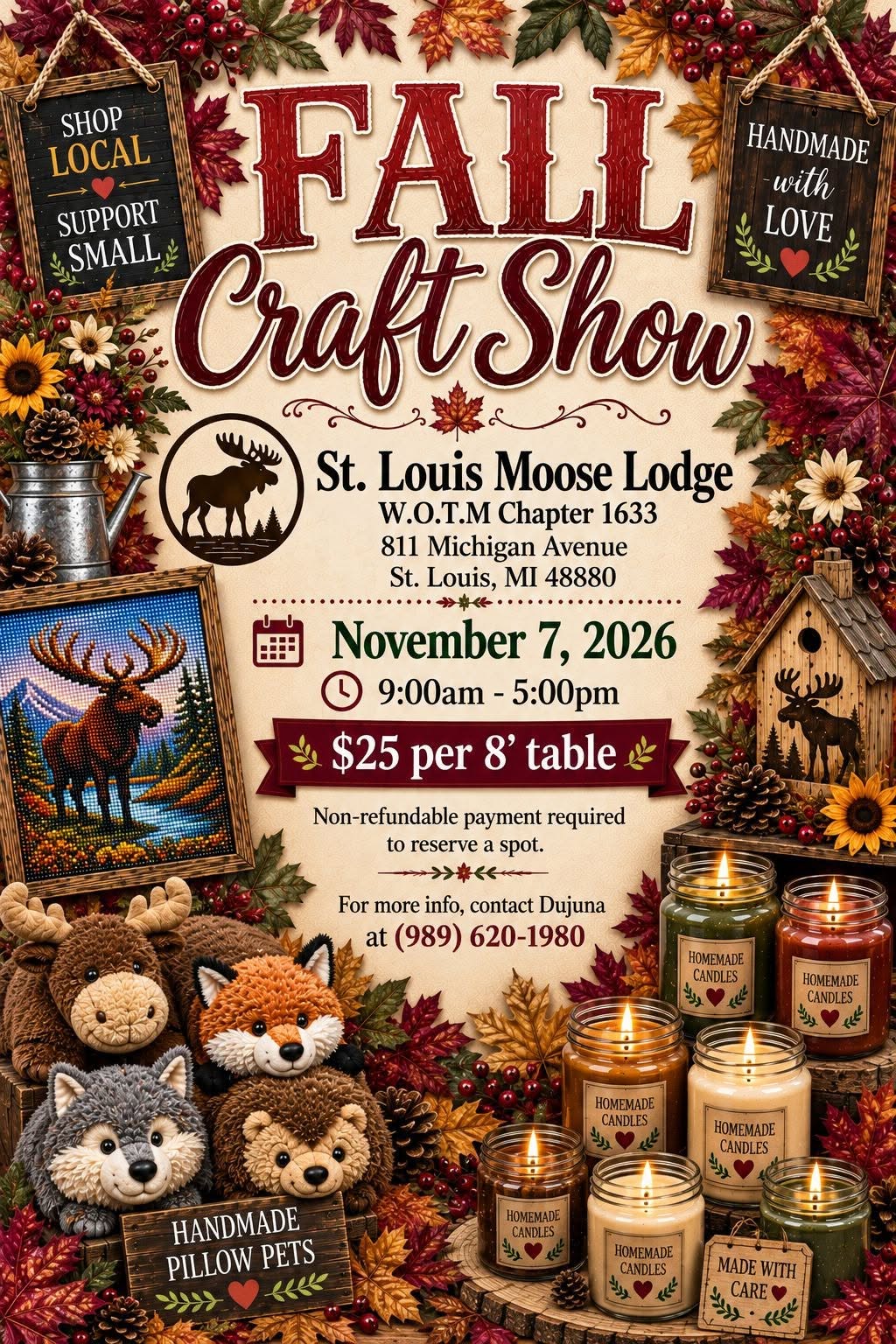 Fall Craft Show flyer for St. Louis Moose Lodge