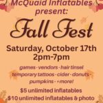 Fall Fest flyer for Open Door Events and McQuaid Inflatables