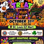 Colorful Trunk or Treat Halloween event flyer for St. Louis